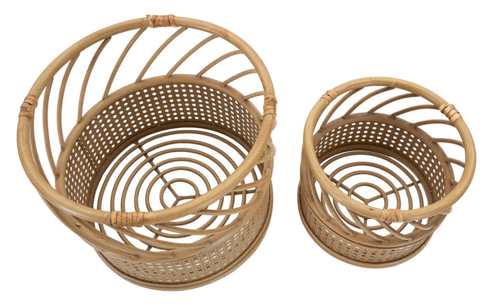 2er Set Rattan Vasenhalter Panama Deko