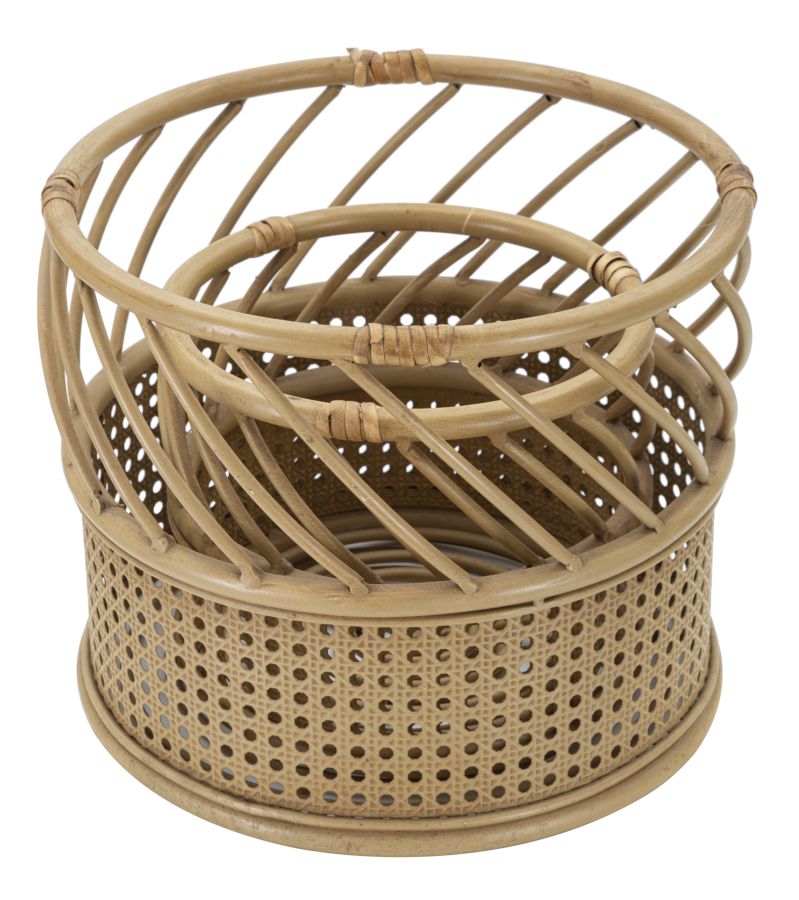 2er Set Rattan Vasenhalter Panama Deko