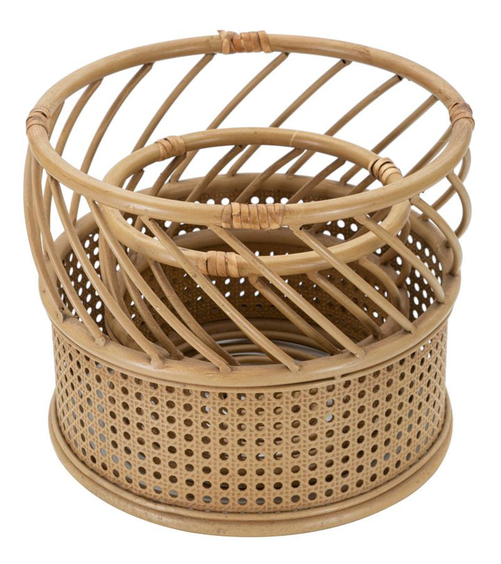 2er Set Rattan Vasenhalter Panama Deko