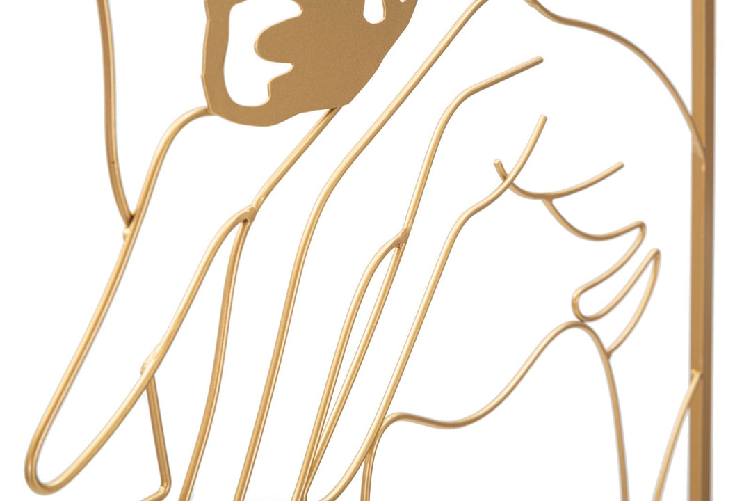 Moderne abstrakte weibliche Gesicht Gold Metall Wanddekoration