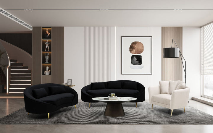 Schwarz 3 Sitzer Samt Sofa Mit Kissen Oslo Couch
