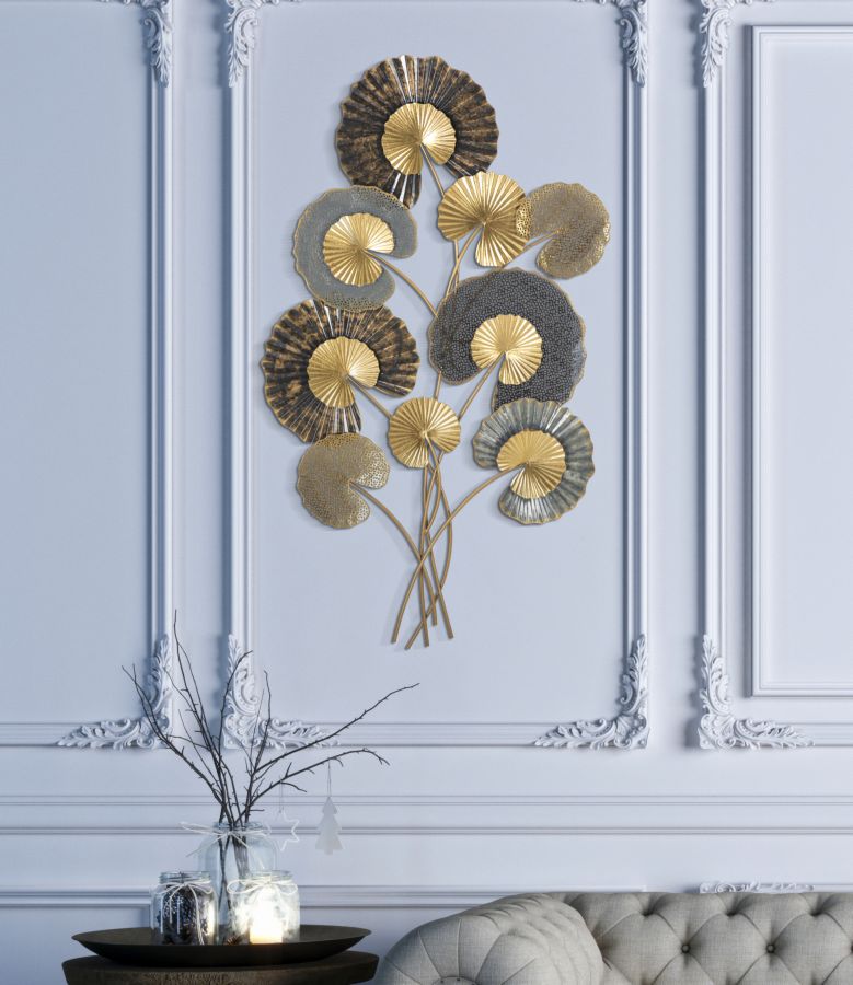 Metall Lily Leaf Bouquet Wanddekoration