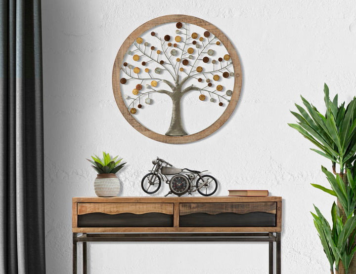 Metall Holz Wanddekoration (Moderne Skulptur)