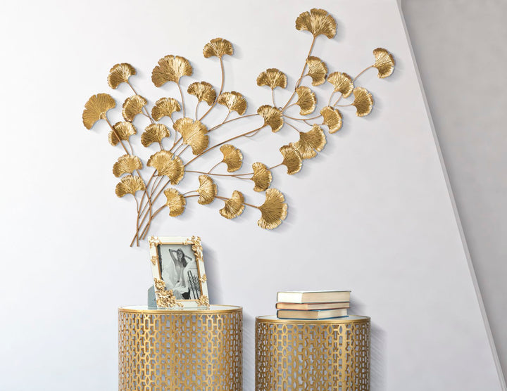 Gold Floating Leaves Wanddekoration (Moderne Skulptur)