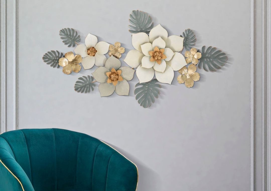 Tropische Blumen und Blattmuster Wanddekoration