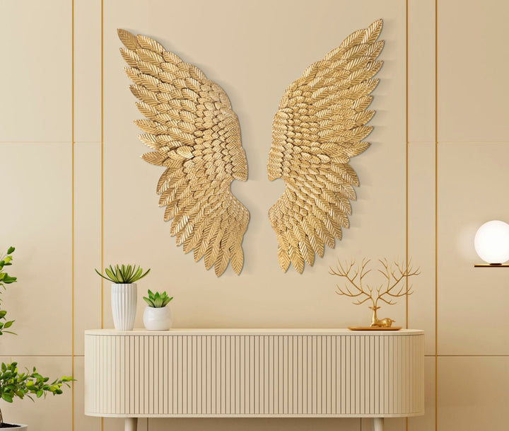 Gold Farbe Metall Engelsflügel Wanddekoration