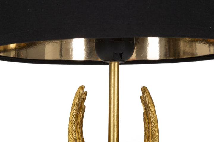 Moderne Tischlampe in Form eines Engels in Gold und Schwarz