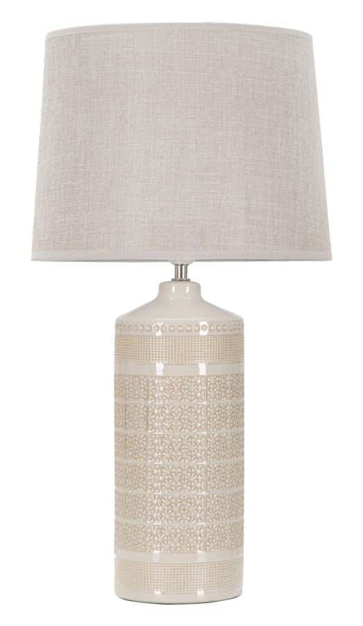 Weiße Keramik-Tischlampe