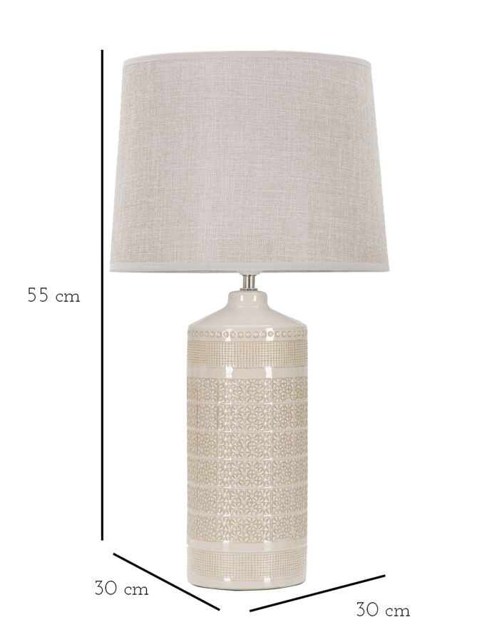 Weiße Keramik-Tischlampe