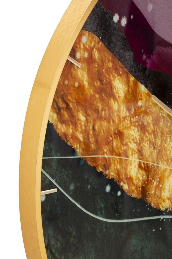 Metall und Glas Abstrakte Farbe Wanduhr
