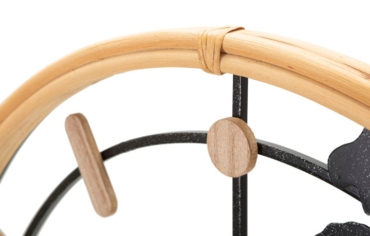 Metall und Holz Weltkarte Wanduhr