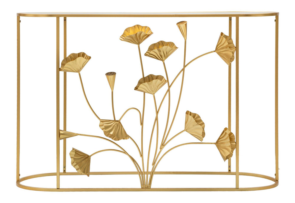 Gold Metall Konsolentisch Blumendesign Flow Akzenttisch
