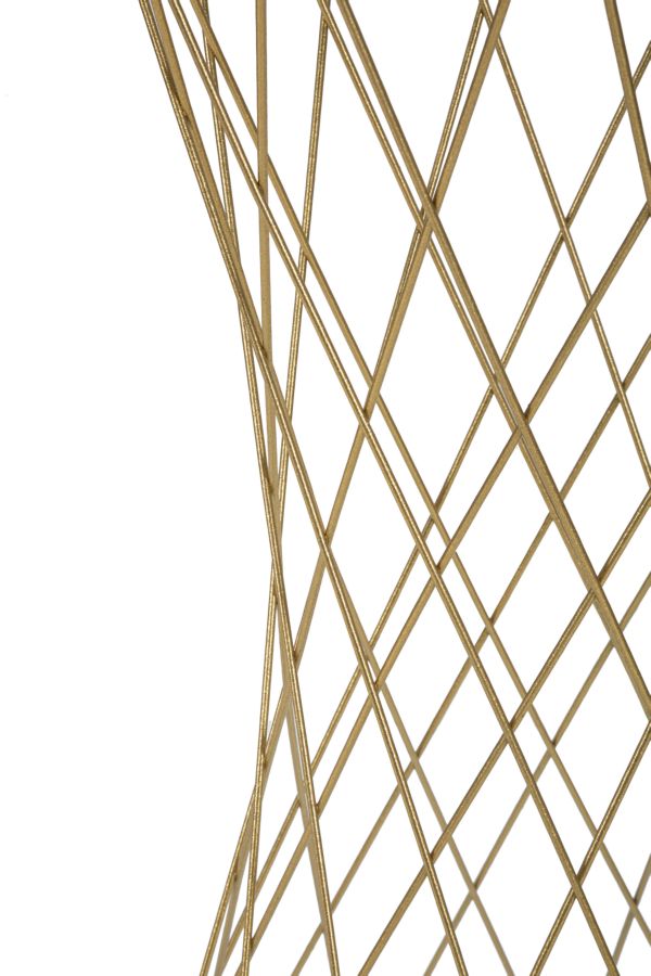 Kleiner runder Tisch aus goldfarbenem Metall und Glas