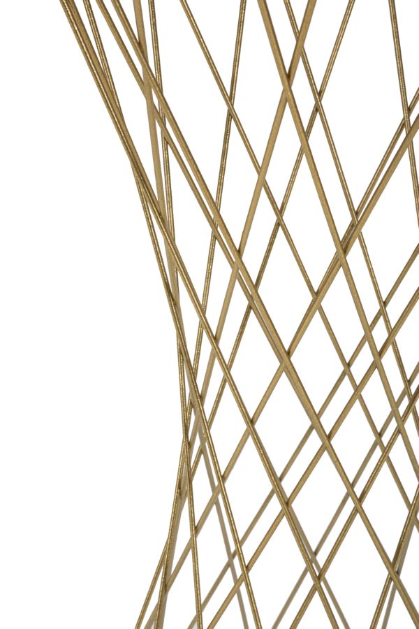 Kleiner runder Tisch aus goldfarbenem Metall und Glas