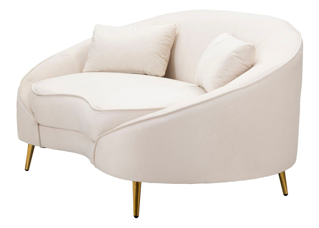 Creme 2 Sitzer Samt Sofa Mit Kissen Oslo Couch