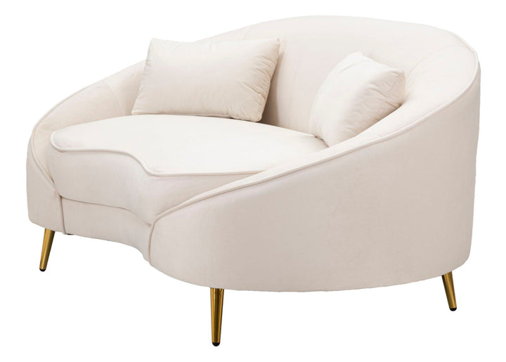 Creme 2 Sitzer Samt Sofa Mit Kissen Oslo Couch