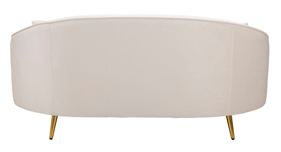 Creme 2 Sitzer Samt Sofa Mit Kissen Oslo Couch