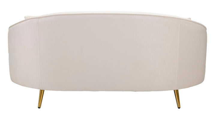 Creme 2 Sitzer Samt Sofa Mit Kissen Oslo Couch