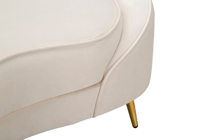 Creme 2 Sitzer Samt Sofa Mit Kissen Oslo Couch
