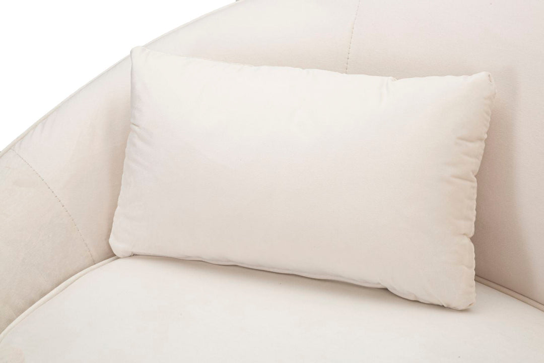Creme 2 Sitzer Samt Sofa Mit Kissen Oslo Couch