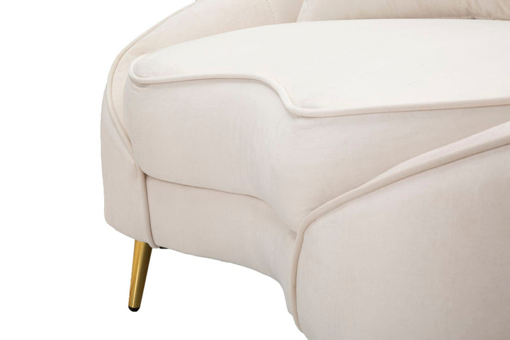Creme 2 Sitzer Samt Sofa Mit Kissen Oslo Couch