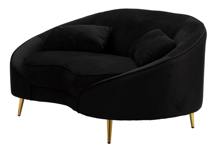 Schwarz 2 Sitzer Samt Sofa Mit Kissen Oslo Couch