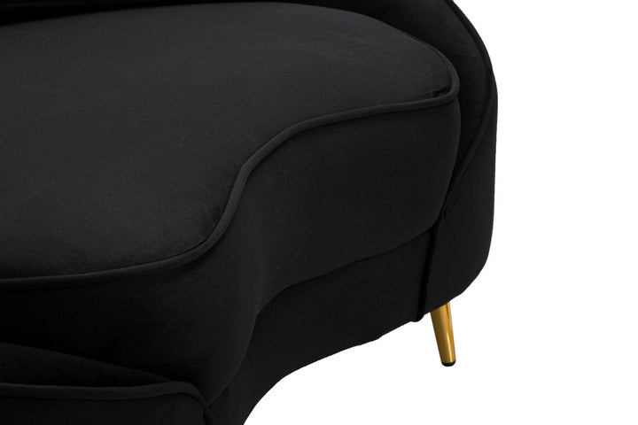 Schwarz 2 Sitzer Samt Sofa Mit Kissen Oslo Couch