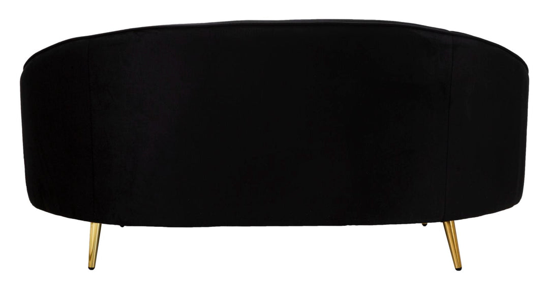 Schwarz 2 Sitzer Samt Sofa Mit Kissen Oslo Couch