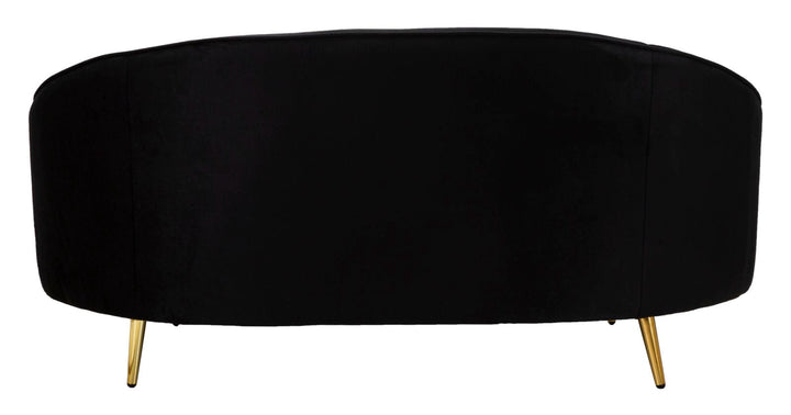 Schwarz 2 Sitzer Samt Sofa Mit Kissen Oslo Couch