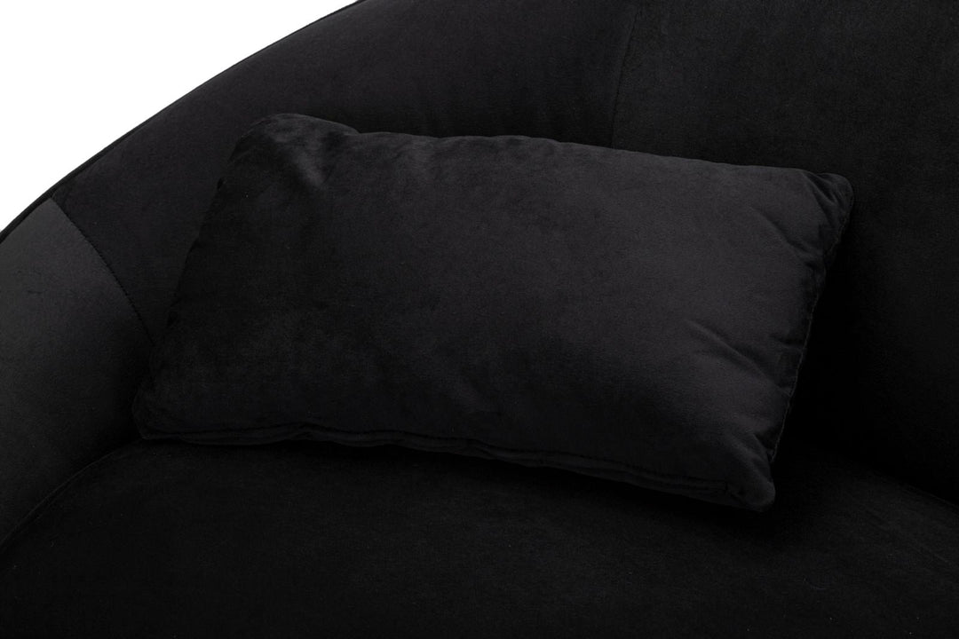 Schwarz 2 Sitzer Samt Sofa Mit Kissen Oslo Couch