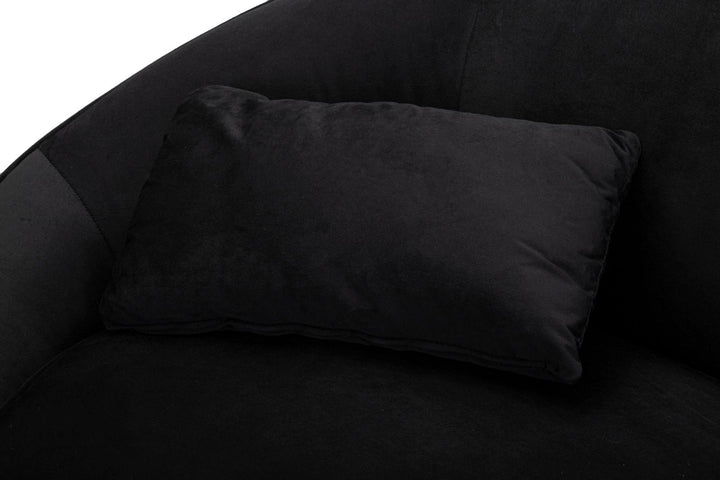 Schwarz 2 Sitzer Samt Sofa Mit Kissen Oslo Couch