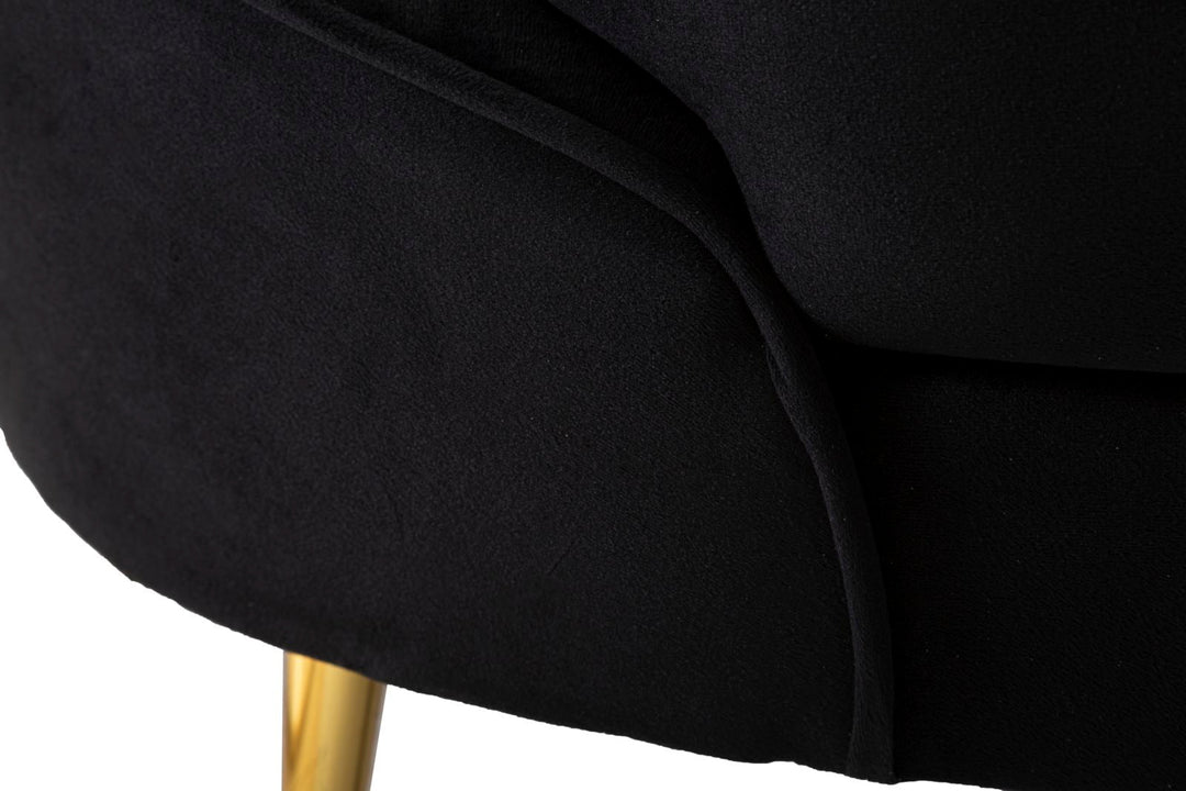 Schwarz 2 Sitzer Samt Sofa Mit Kissen Oslo Couch