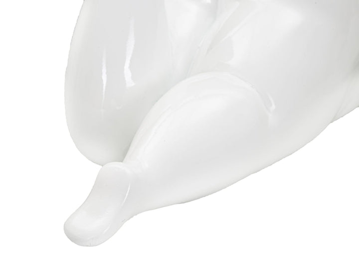 Weiße liegende gekippte weibliche Statue (Moderne Dekoration)