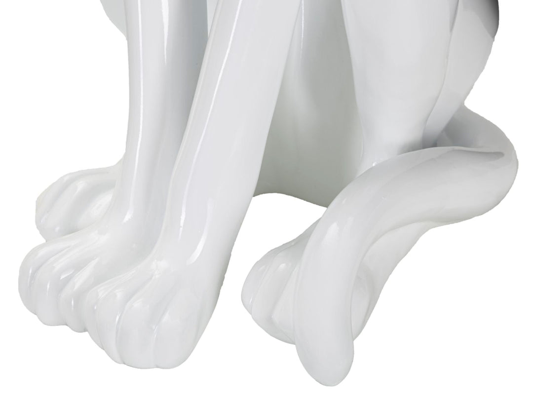Weißer sitzender Panther Statue (Moderne Dekoration)