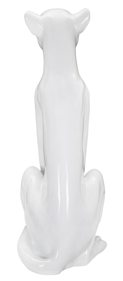 Weißer sitzender Panther Statue (Moderne Dekoration)