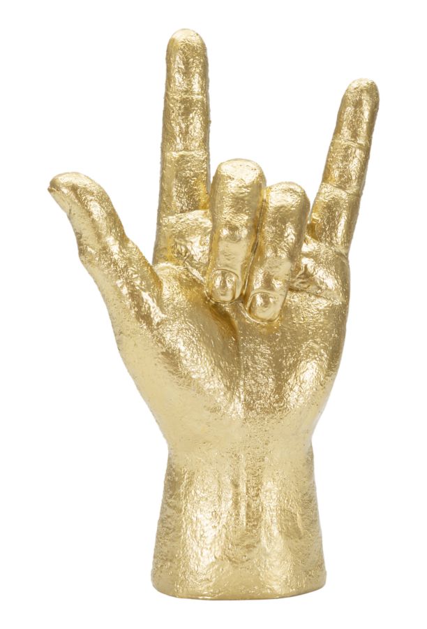 Gold Rock and Roll Hand Statue (Moderne Dekoration)