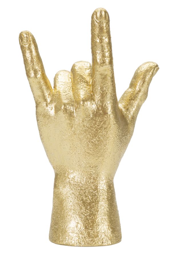 Gold Rock and Roll Hand Statue (Moderne Dekoration)