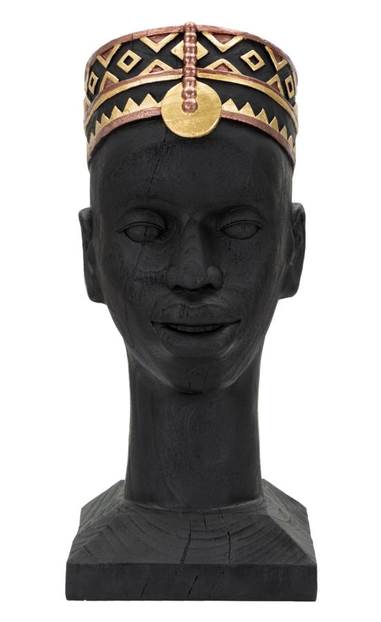 Afrikanische Männliche Büste Statue (Moderne Dekoration)