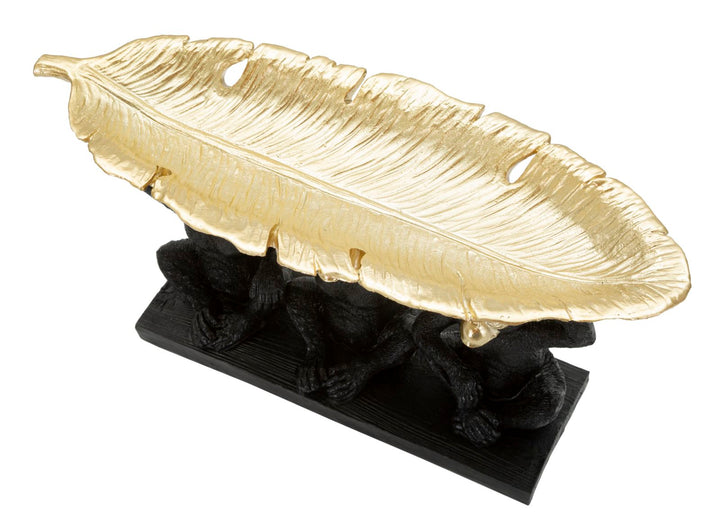 Schwarz & Gold Dreifacher Affe Statue (Moderne Dekoration - Aufbewahrung)