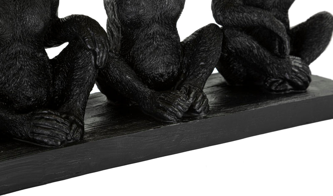 Schwarz & Gold Dreifacher Affe Statue (Moderne Dekoration - Aufbewahrung)