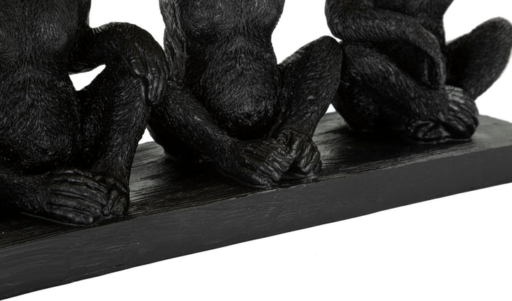 Schwarz & Gold Dreifacher Affe Statue (Moderne Dekoration - Aufbewahrung)