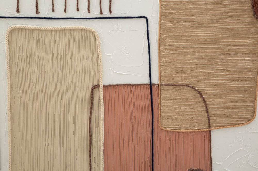 Braunes modernes böhmisches geometrisches Gemälde