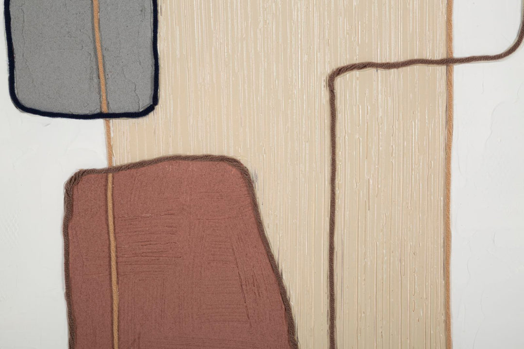 Braunes modernes böhmisches geometrisches Gemälde