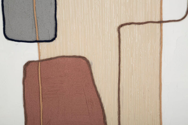 Braunes modernes böhmisches geometrisches Gemälde