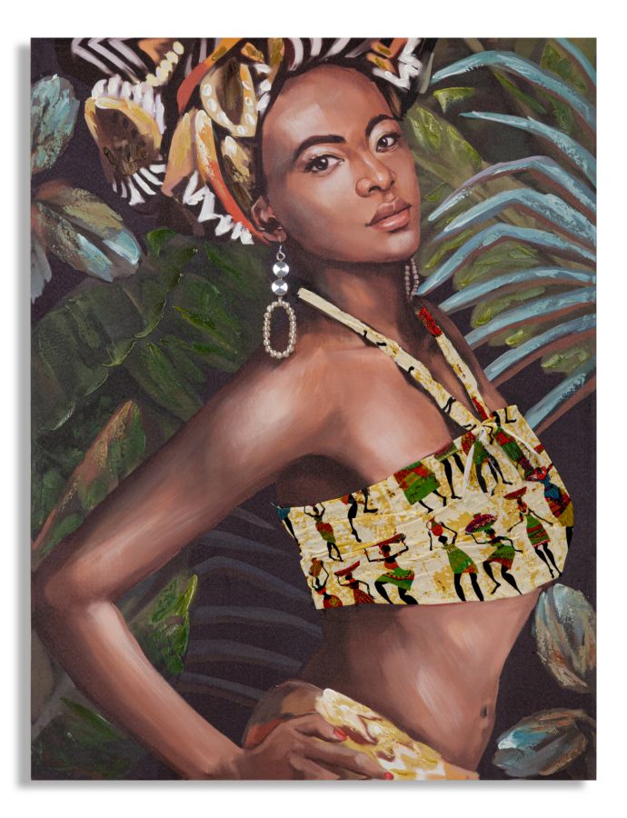Afrikanische Frau im Wald Moderne Malerei