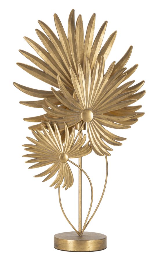 Tropische Blatt-Tischlampe aus Goldmetall