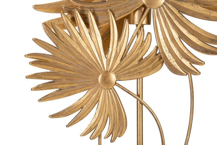 Tropische Blatt-Tischlampe aus Goldmetall
