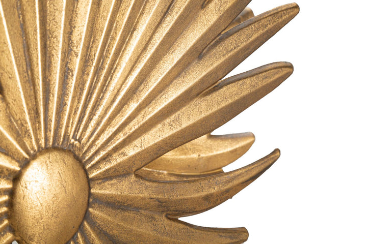 Tropische Blatt-Tischlampe aus Goldmetall