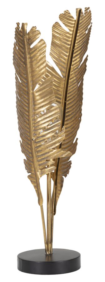 Goldene Palmenblatt-Tischlampe aus Metall