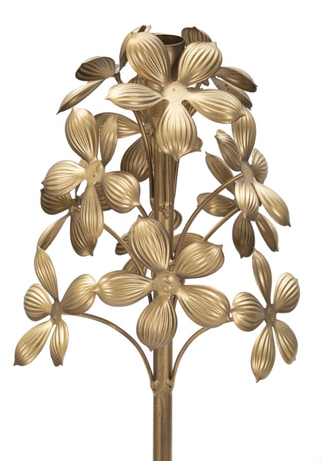 Florale Stehlampe aus Goldmetall